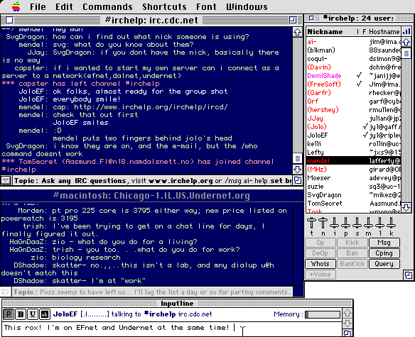 IRC screen